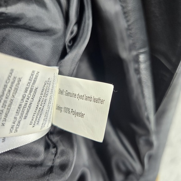 Lauren Ralph Lauren Womens Black Leather Moto Biker Jacket Lined Size Small READ - Picture 7 of 10